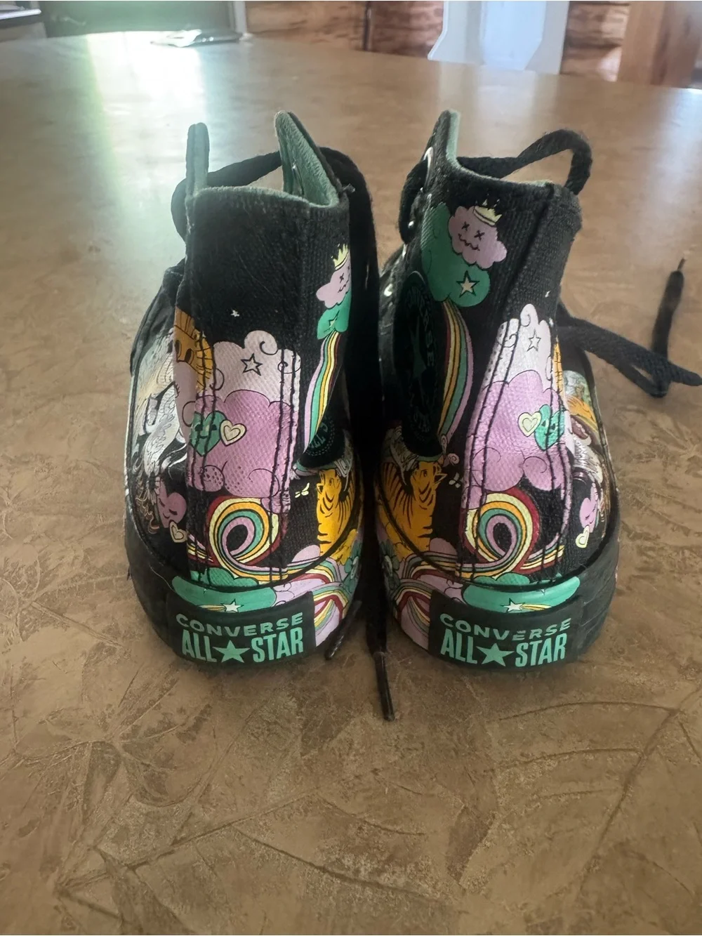 Converse Kids Black High-Top Sneakers with Multicolor Graphic